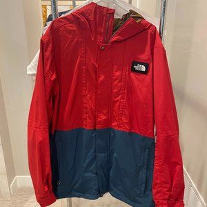 Oversized XL North Face Winter Coat Red and Blue